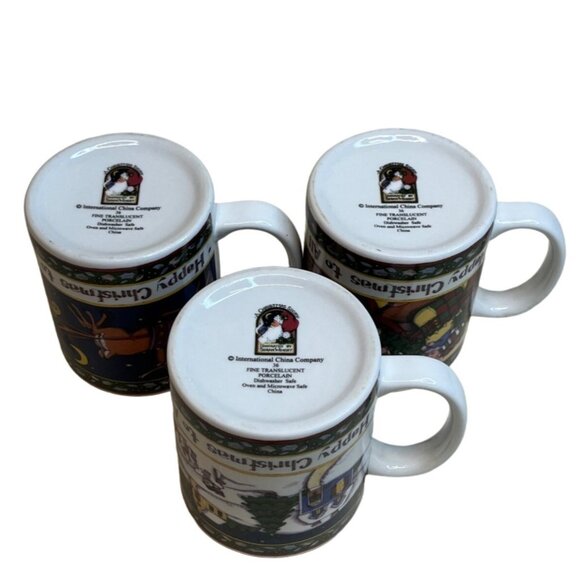3 International China A Christmas Story Mugs Happy Christmas to All - Picture 5 of 8